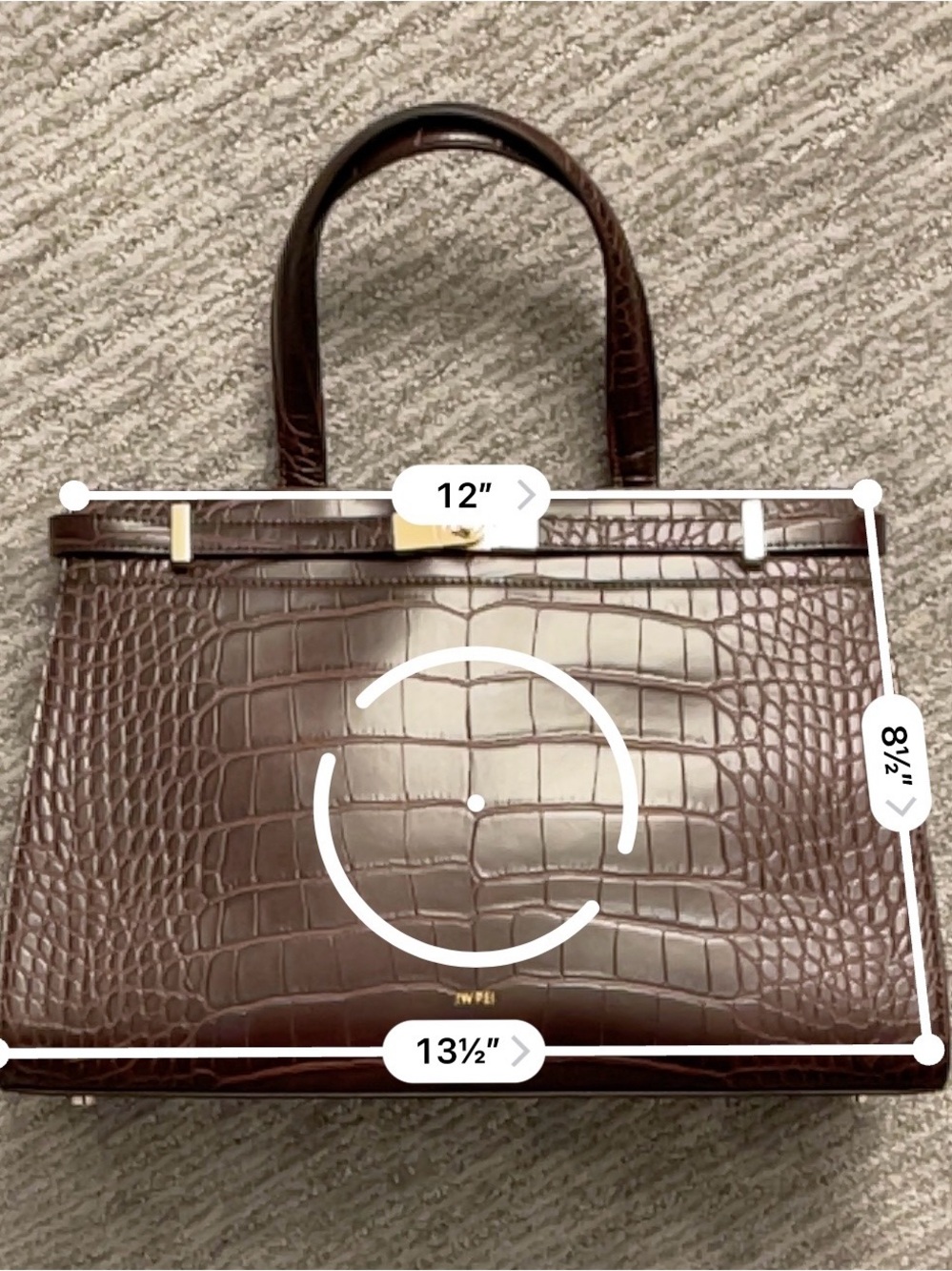 JW PEI Burgundy Croc-Embossed Tote with Gold Hardware NWT - Picture 6 of 6